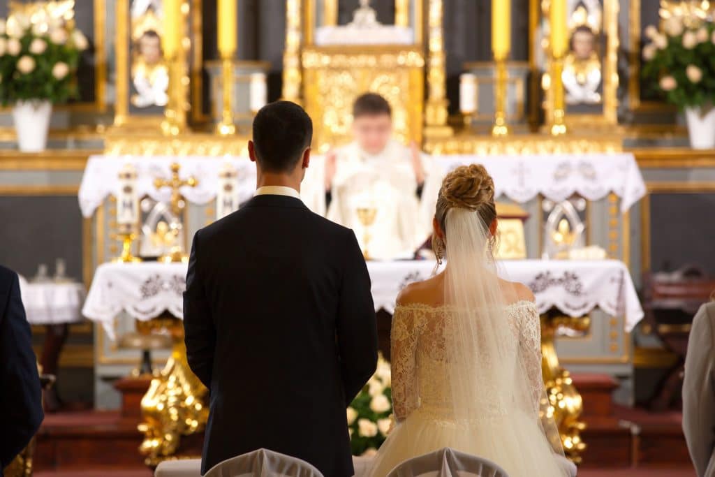 Priest celebrate wedding mass at the church, showing the vibrant culture of the Church